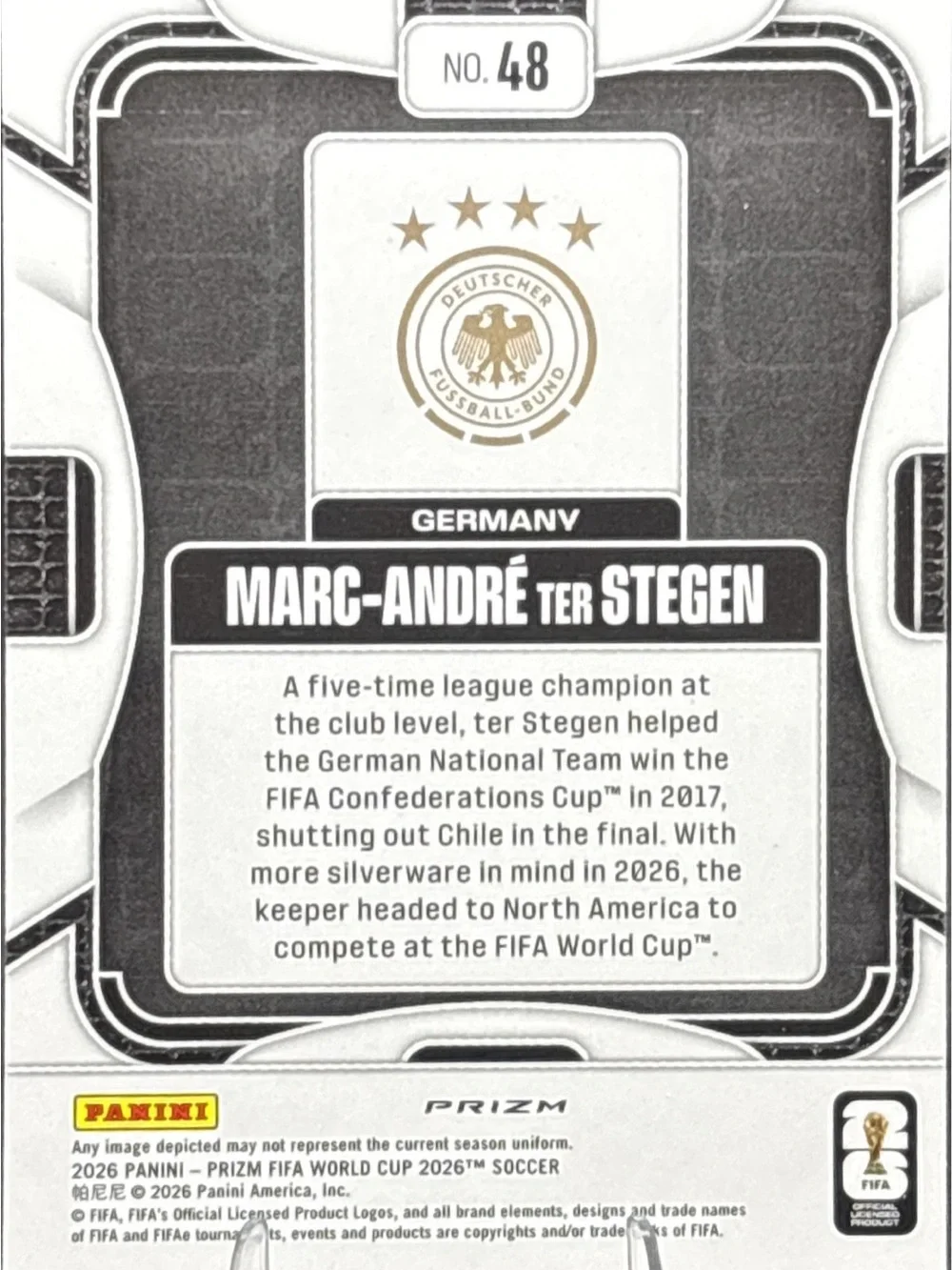 Panini Prizm Marc-André ter Stegen Goalkeeper Card - Shimmer Prizm